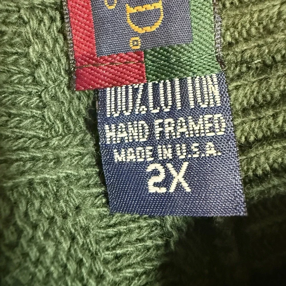 Saddlebred Green Textured Knit Sweater Men's 2XL Crewneck 100% Cotton Pullover